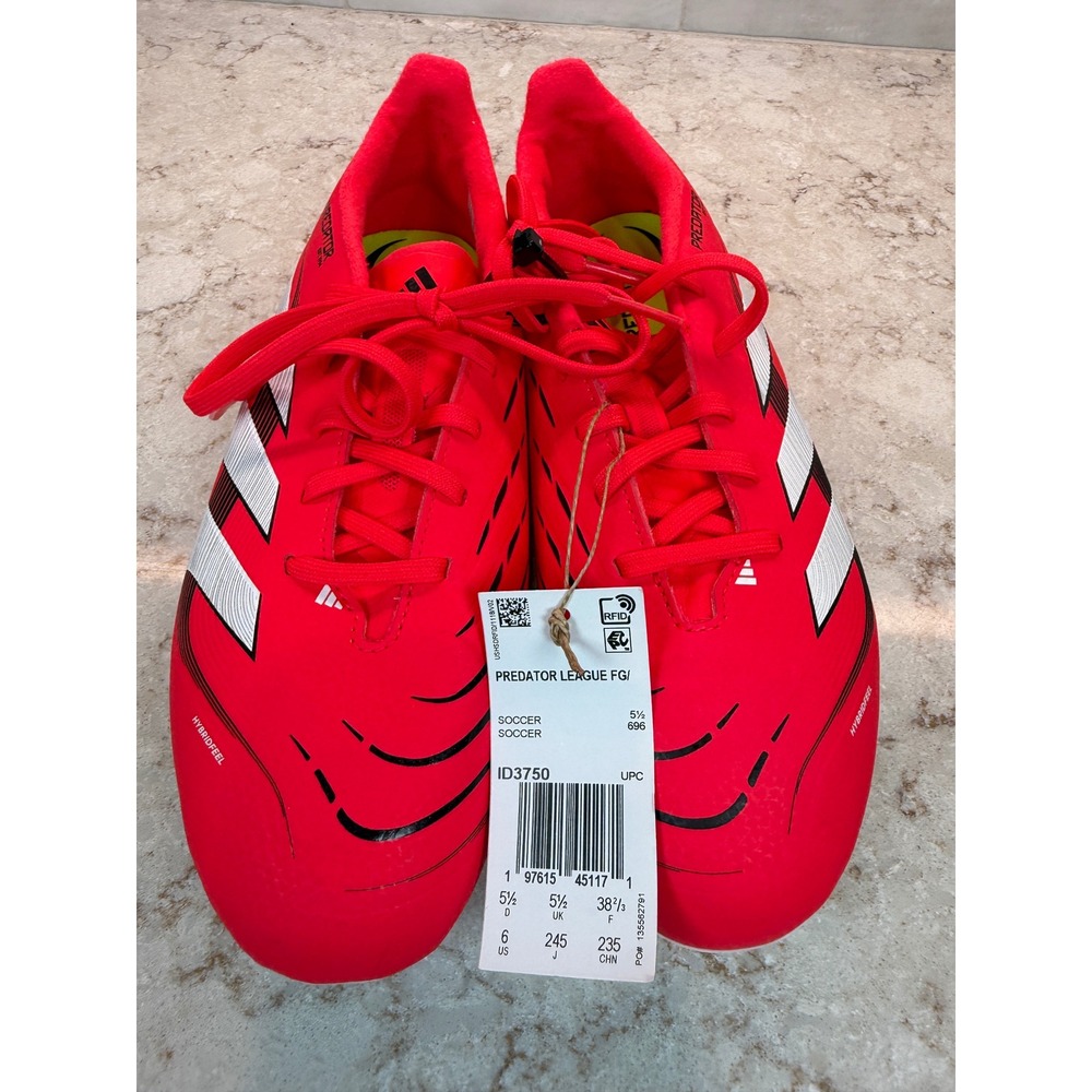 Adidas Predator League FG Soccer Cleats Solar Red White Mens Size 6